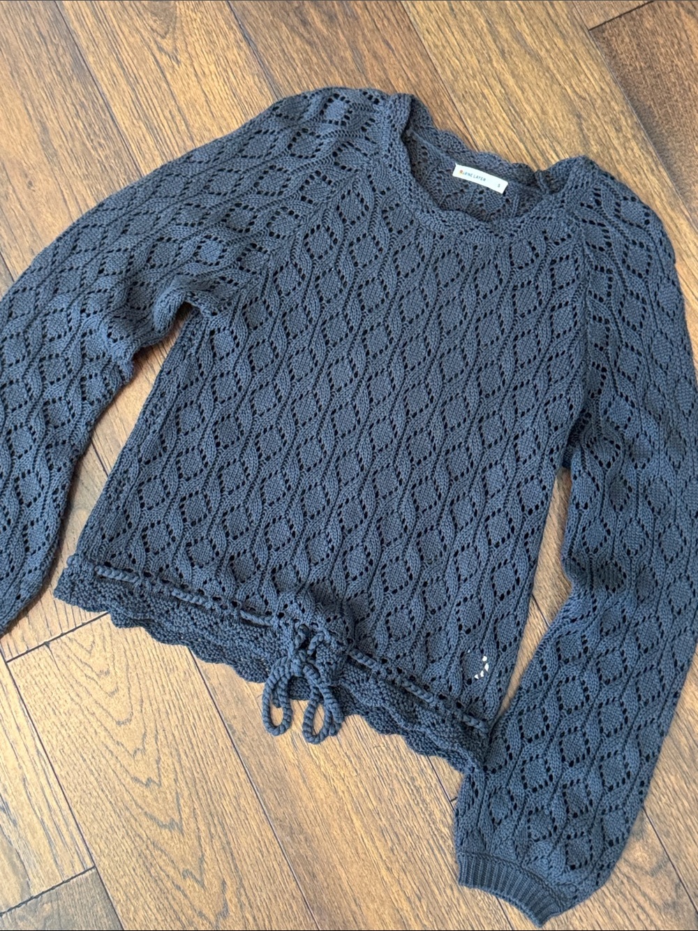 Marine Layer Women's Open-Knit Tie-Hem Sweater